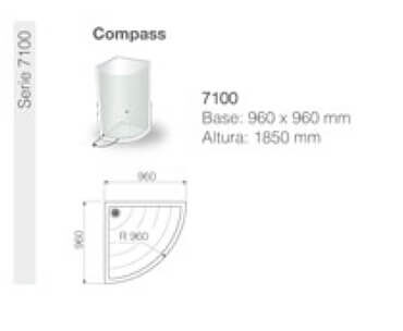 cabina de ducha con puerta pivotante